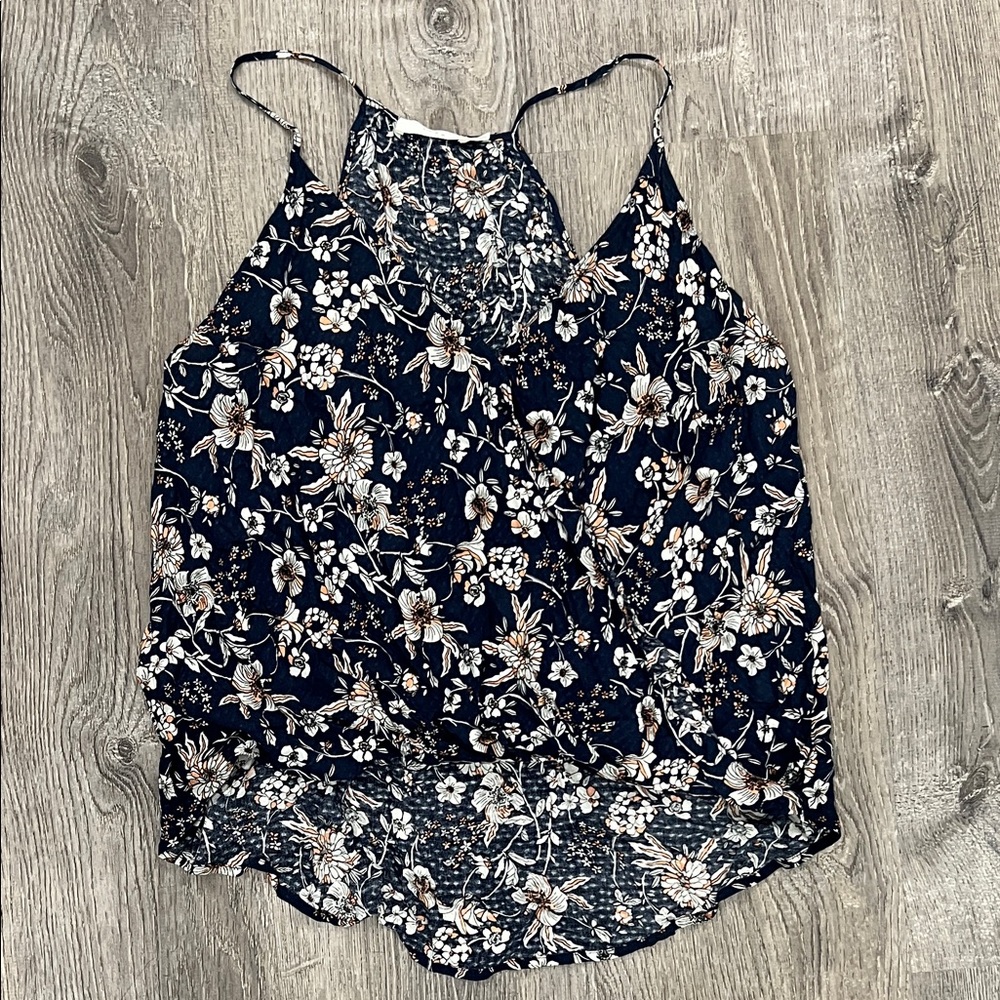 Lush Navy Floral Spaghetti Strap Camisole